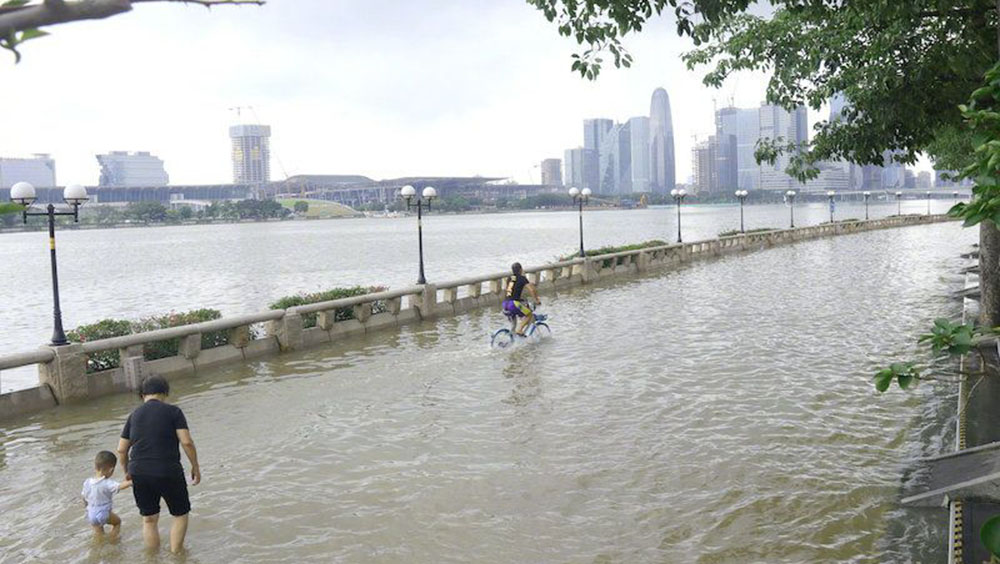 珠江流域發生超警洪水。