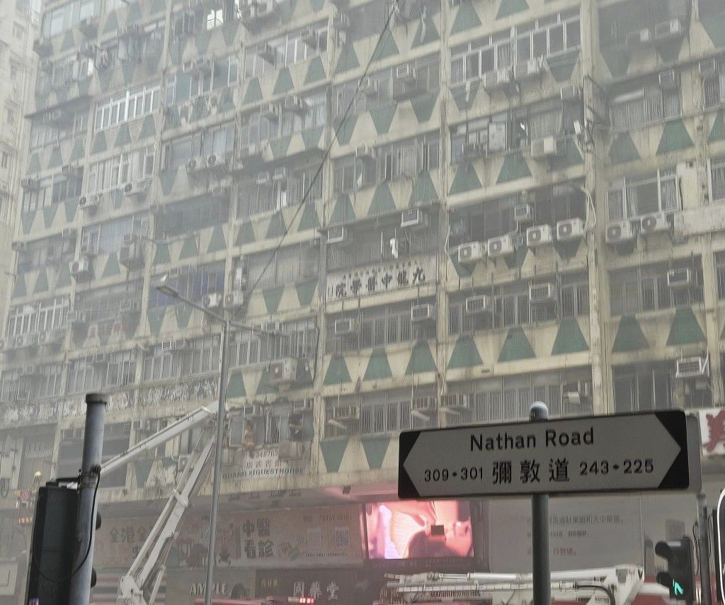 華豐大廈發生的三級火釀成5死40傷。網圖