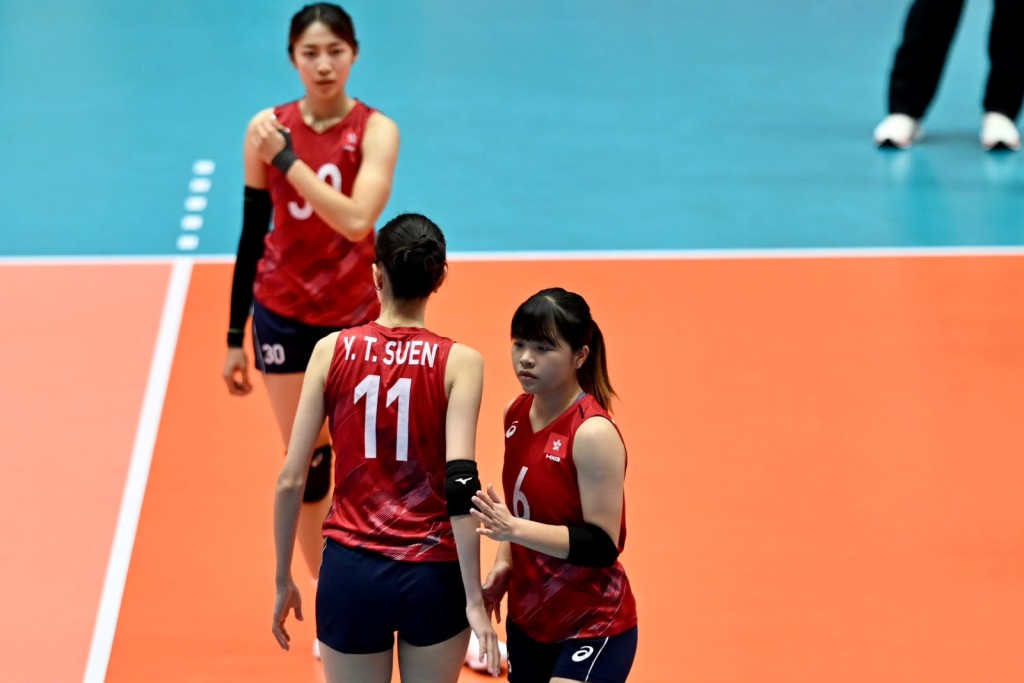 亞運會分組賽香港女排3:0戰勝卡塔爾。劉駿軒攝 亞運會分組賽香港女排3:0戰勝卡塔爾。劉駿軒攝