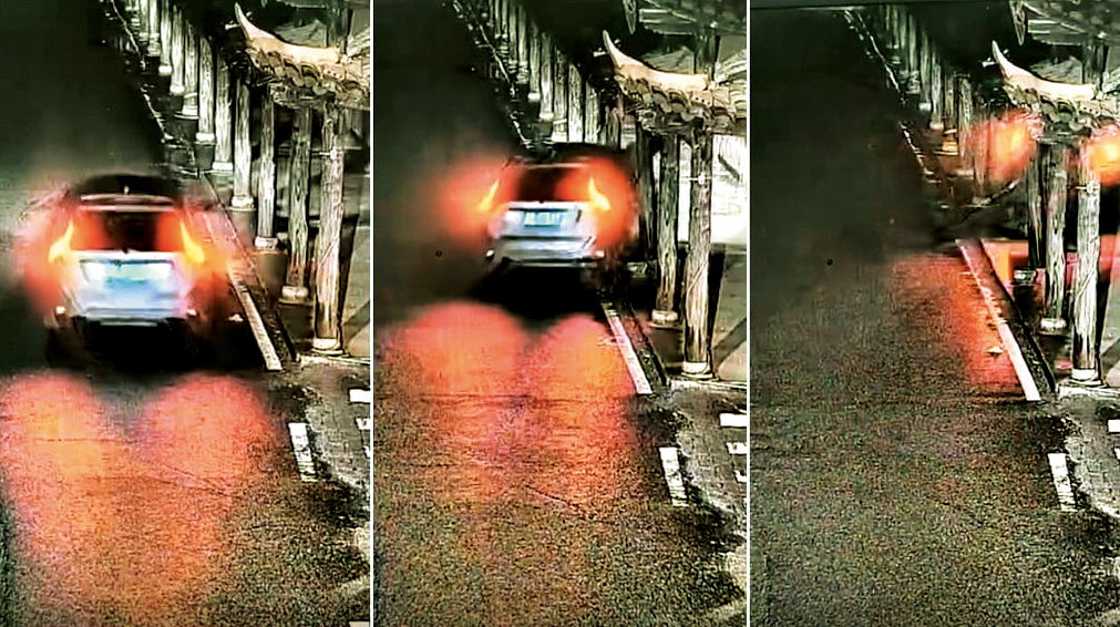 閉路電視拍到墜橋前畫面。