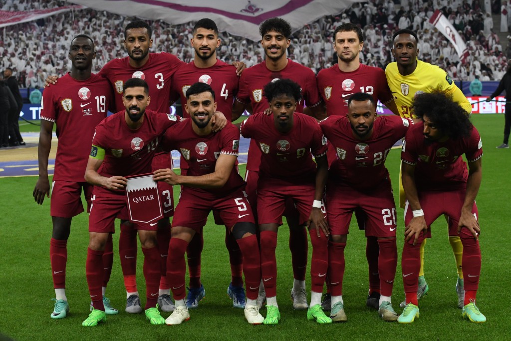  亚洲杯决赛，卡塔尔击败约旦卫冕，阿费夫影队相时不望镜头。 吴家祺摄