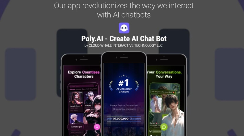 Poly.ai是另一款來自中企的熱門聊天應用程式。