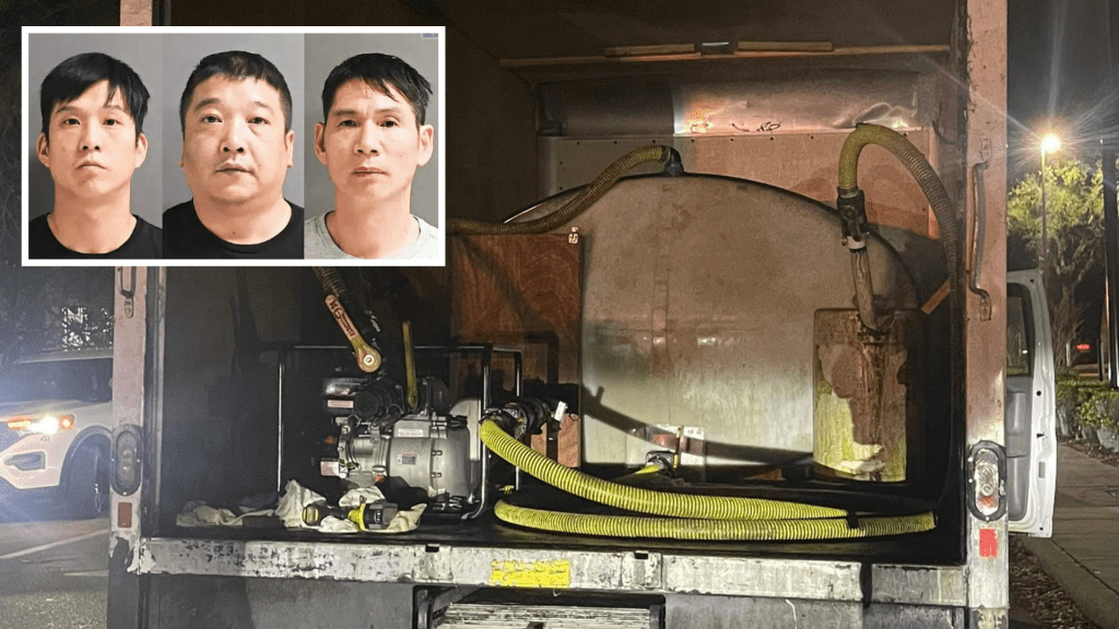 佛州3华裔男偷餐厅废油被捕。