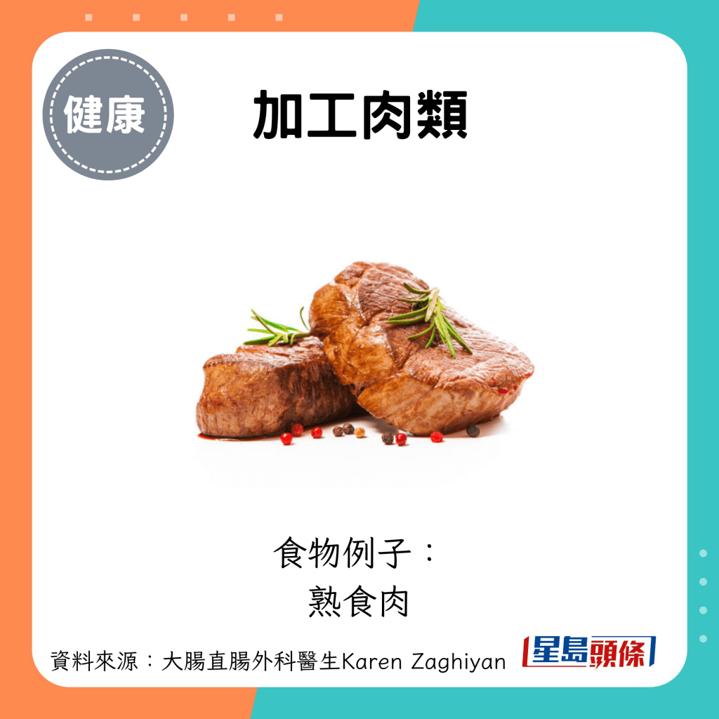 加工肉类：食物例子： 熟食肉