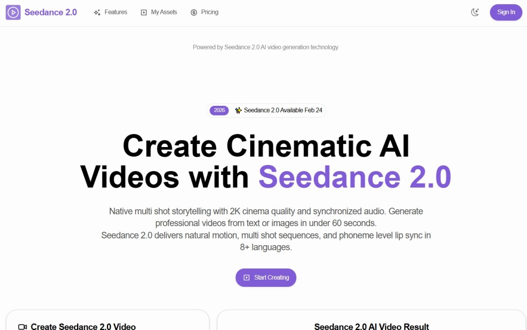 Seedance2.0开放实测。 seedance2.com Seedance2.0开放实测。 seedance2.com