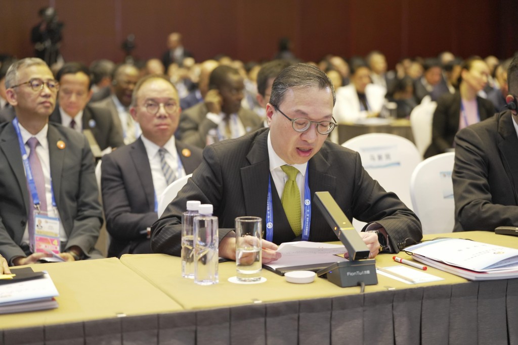 林定國今日在北京出席第三屆「一帶一路」國際合作高峰論壇廉潔絲綢之路專題論壇。