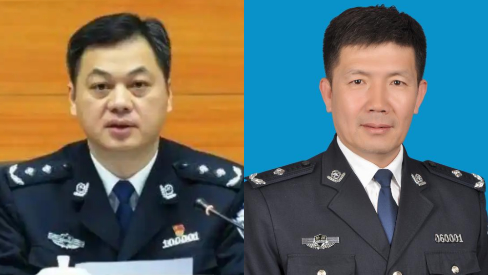 秦运彪（左图）兼任公安部副部长，高琪（右图）出任公安部反恐专员（副部长级）。百度