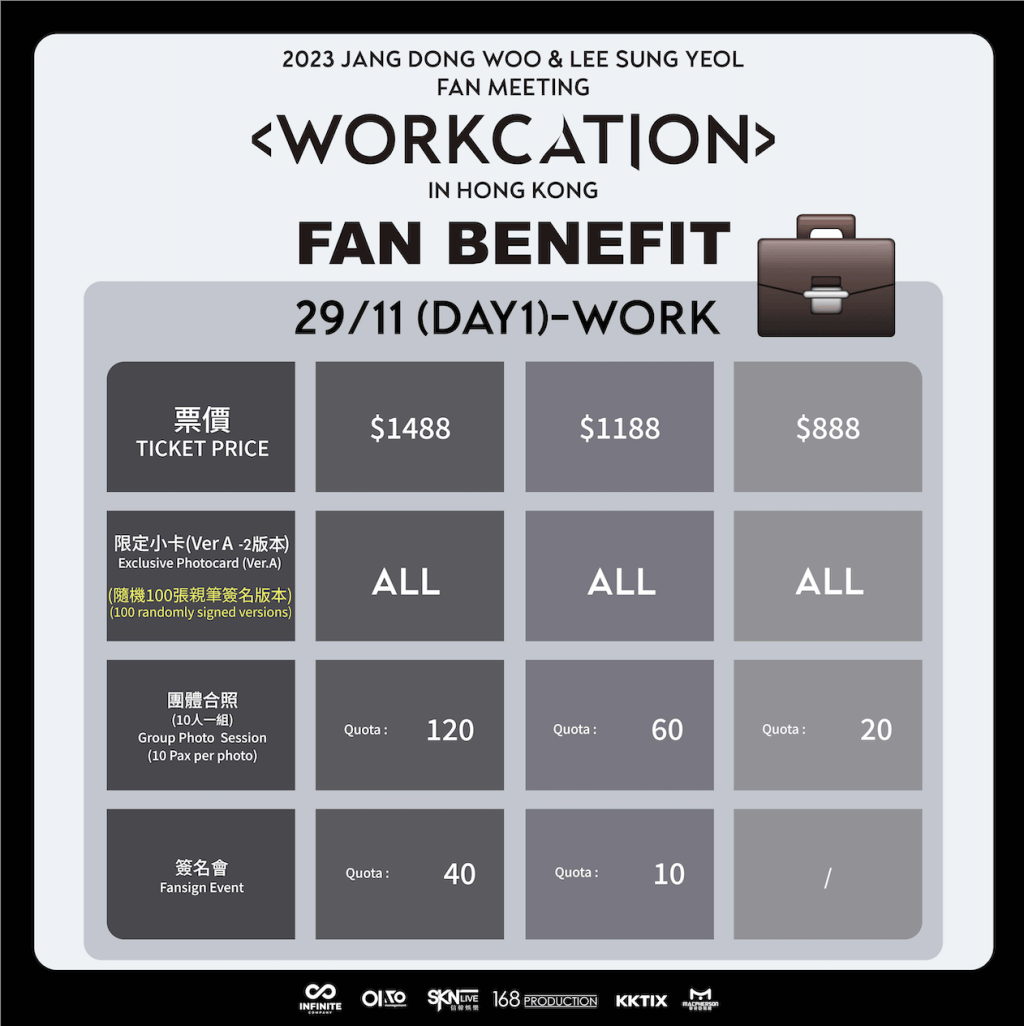 第一場 (11 月 29 日)：主題「WORK」的粉絲福利 