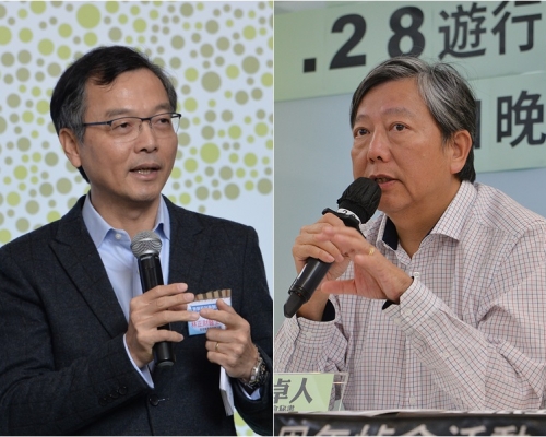 林正財(左)及李卓人。資料圖片