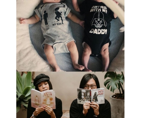 網民估灰衣是妹妹,黑衣是弟弟。(謝葦怡ig圖片)