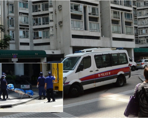 救護員到場證實事主已當場死亡。蔡楚輝攝
