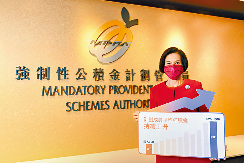 積金局主席劉麥嘉軒表示,去年本港強積金的總資產按年增長4%至1.18萬億元。