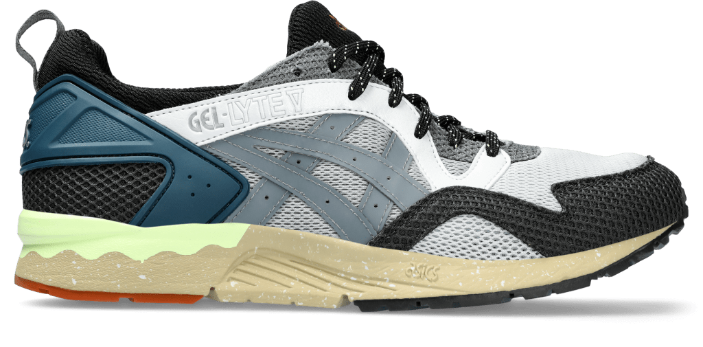 GEL-LYTE V「Material Play」別注版，拼貼設計並巧妙融入循環再用物料。（Asics））