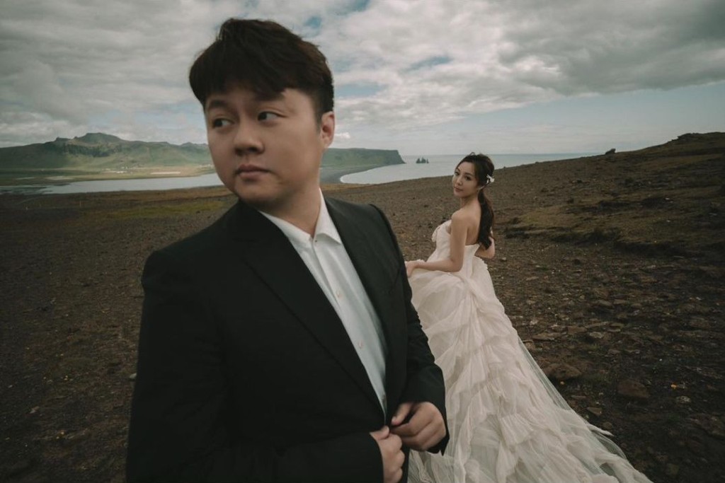 David Ma与Tina Yan的婚照。