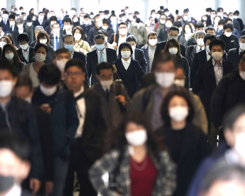 安倍晉三指新型肺炎疫情仍然嚴重。AP