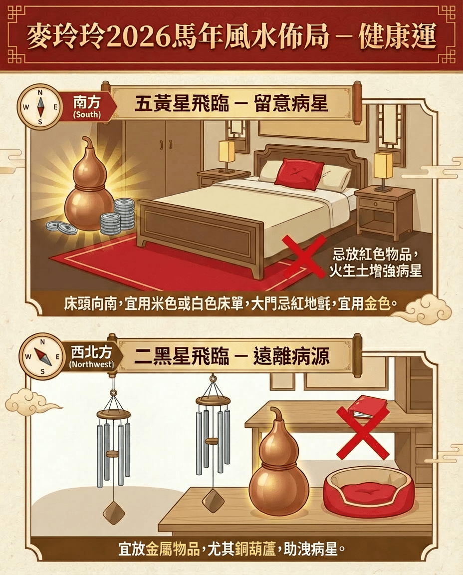 麥玲玲2026馬年風水佈局 – 健康運 麥玲玲2026馬年風水佈局 – 健康運