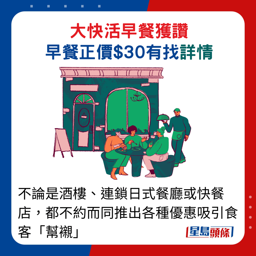 不论是酒楼、连锁日式餐厅或快餐店，都不约而同推出各种优惠吸引食客「帮衬」