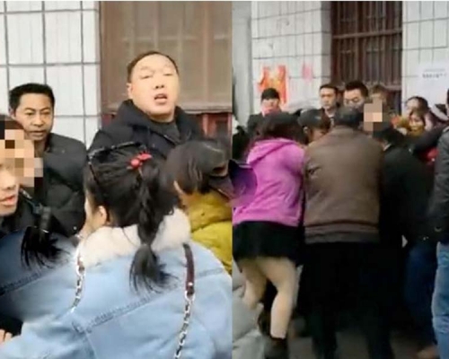 湖北警方逮捕涉嫌販毒的網逃嫌疑人時,遭到其二十餘名親屬暴力阻撓。(網圖)