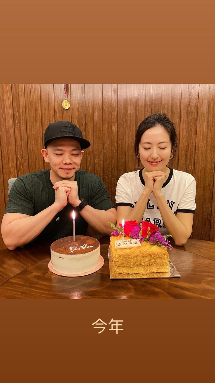 詩詠貼上今年跟子善一齊慶祝。