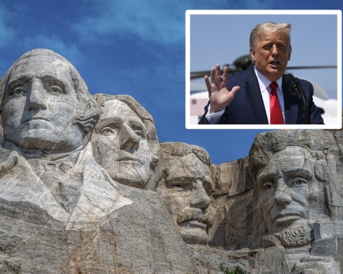 美媒指特朗普曾說自己有個夢想就是見到總統山有他的雕像。 AP/Unslpash圖片
