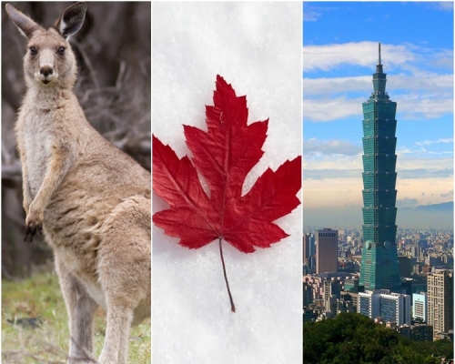 最多港人想移民到澳洲,其次是加拿大及台灣(左起)。