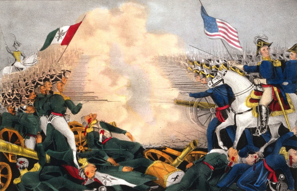 1847年2月,布埃納維斯塔戰役(Battle of Buena Vista),5千美軍對陣1.5萬名墨軍。法新社 1847年2月,布埃納維斯塔戰役(Battle of Buena Vista),5千美軍對陣1.5萬名墨軍。法新社