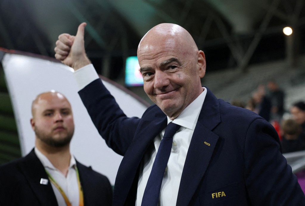 恩芬天奴競逐連任FIFA會長。路透社