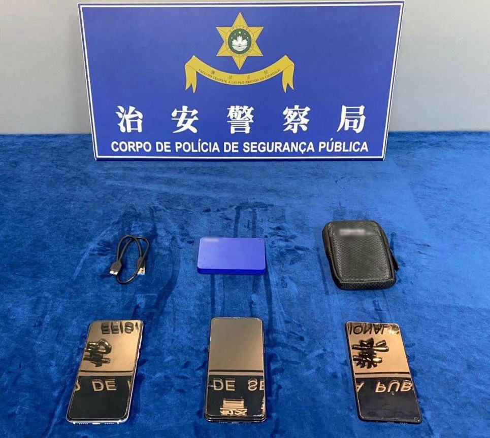 澳門治安警搜出涉案物品。治安警圖片