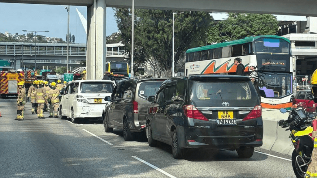 沙田發生8車相撞車禍。網上圖片