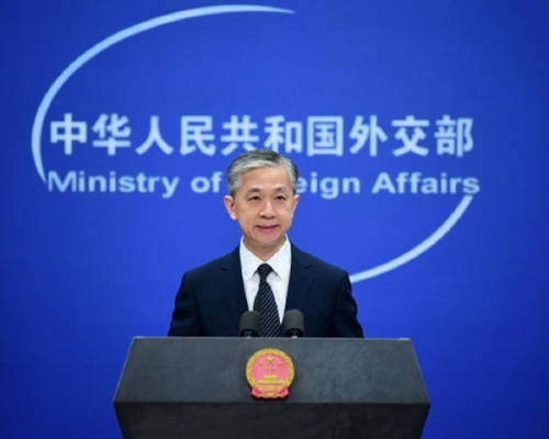 汪文斌指香港事務屬於中國內政，不容外部勢力干涉。網上圖片