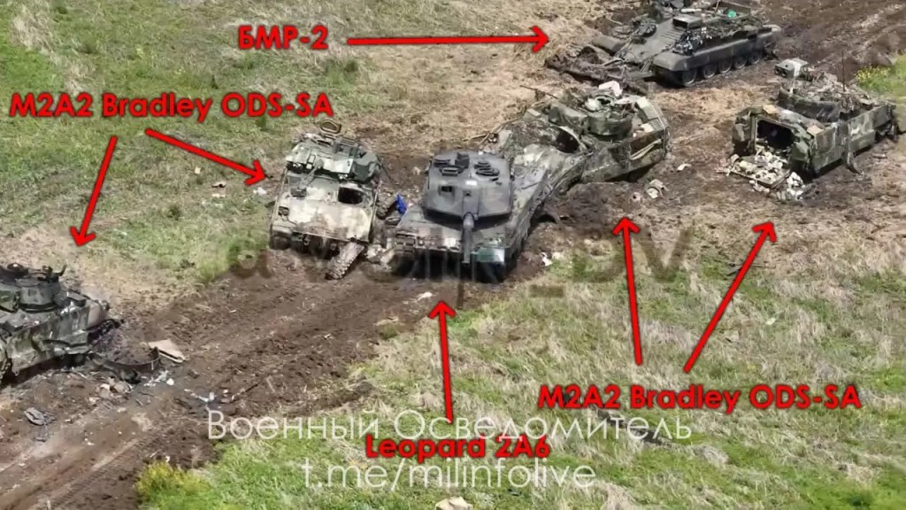 The Warzone網站標示出烏軍損失車輛型號。
