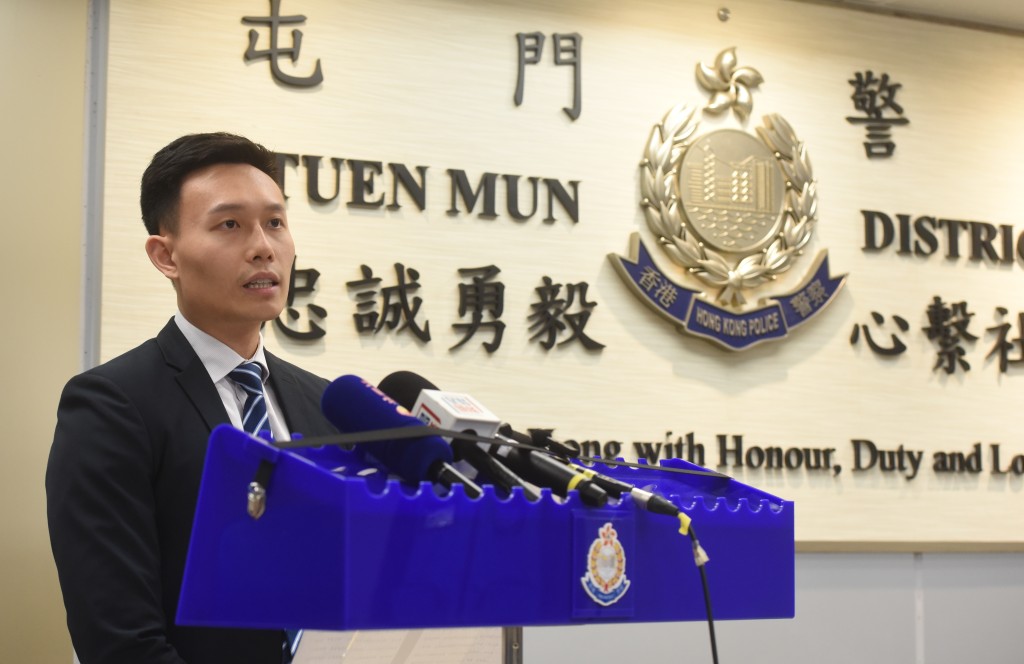 屯門警區重案組第一隊高級督察黃頌權。黃文威攝 屯門警區重案組第一隊高級督察黃頌權。黃文威攝