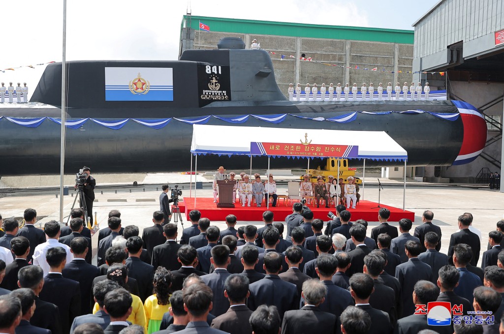 北韩战术核攻击潜艇本月较早前举行下水礼。路透社