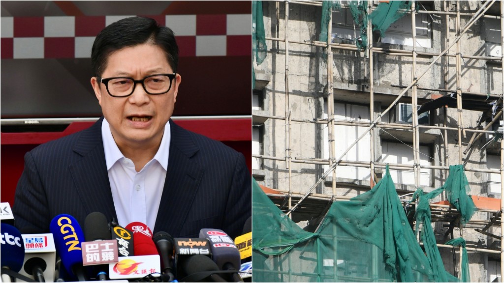 大埔宏福苑五級火｜鄧炳強指棚網達阻燃要求 發泡膠板及燒斷竹節等致蔓延