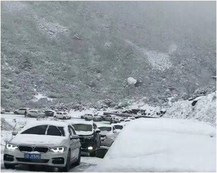 突降暴雪道路结冰堵死逾千辆车路上被困。网图