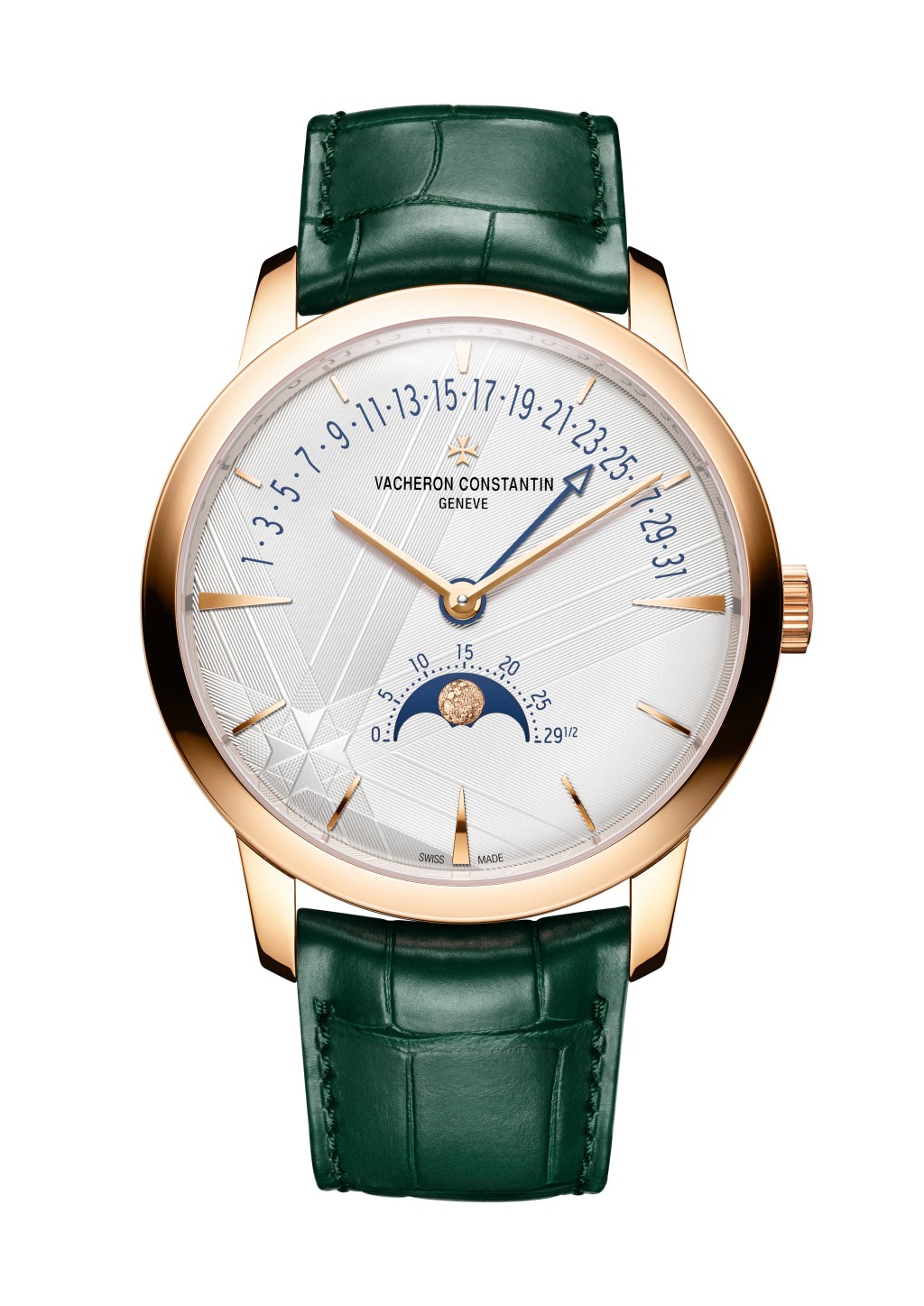 Vacheron Constantin Patrimony Moon Phase Retrograde Date,錶殼:42.5mm粉紅金 / 機芯:2460 R31L/270自動 / 限量:各270枚 / 售價:$421,000。 Vacheron Constantin Patrimony Moon Phase Retrograde Date,錶殼:42.5mm粉紅金 / 機芯:2460 R31L/270自動 / 限量:各270枚 / 售價:$421,000。