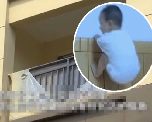 3歲男童由露台墜樓身亡。網圖