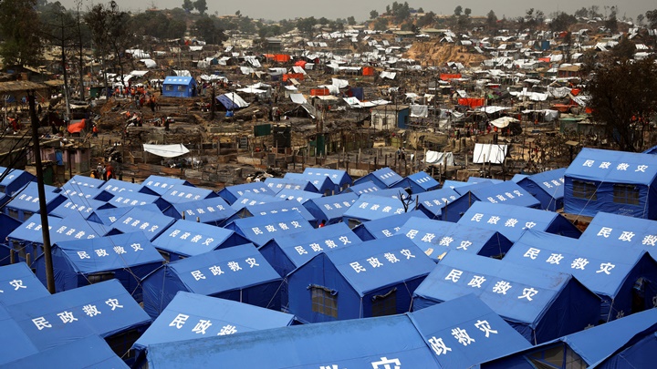 全球多地仍有大量難民流離失所，如緬甸大批羅興亞人只能棲身難民營。路透社資料圖片