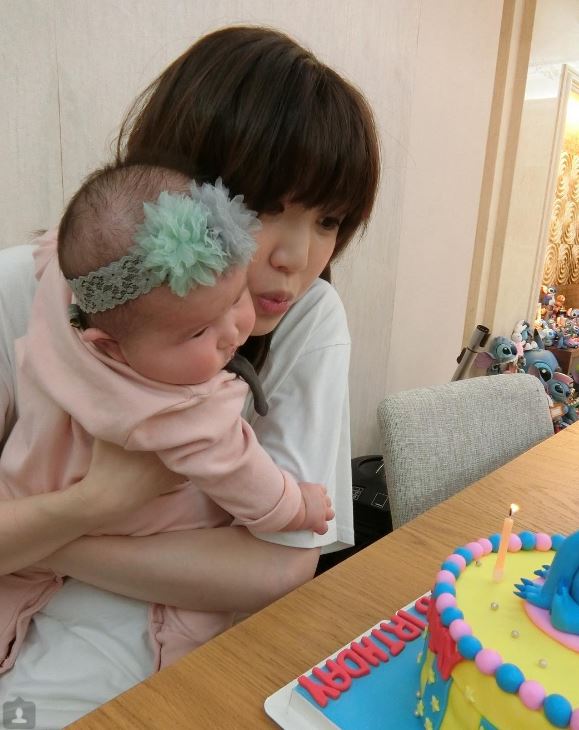 早前吳若希為囡囡慶祝3個月大生日。