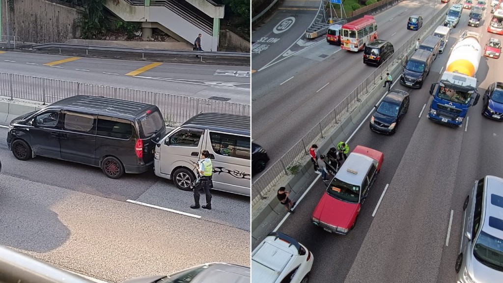 龙翔道近天马苑6车相撞 放工时间塞逾4公里 龙尾延至九龙湾。马路的事讨论区FB