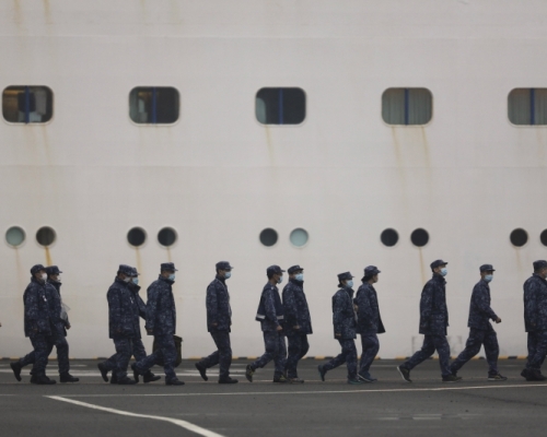 鑽石公主號再有厚生勞動省檢疫人員確診。AP