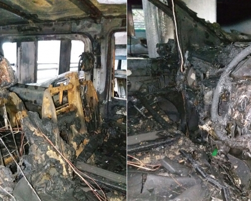 8輛車受波及,其中4輛車焚毀嚴重。李子平攝