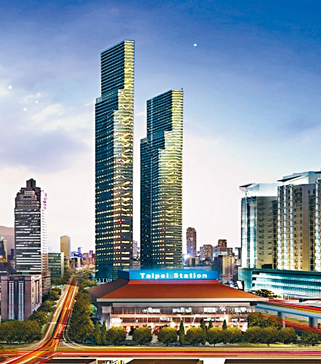 台北雙子星大樓概念設計圖。