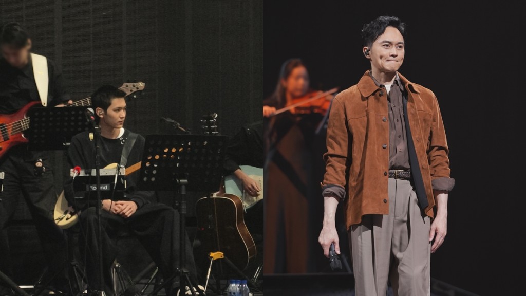 張智霖廣州演唱會丨19歲仔魔童驚喜上台彈結他 張媽媽北上撐場三代顏值受關注（微博圖片）