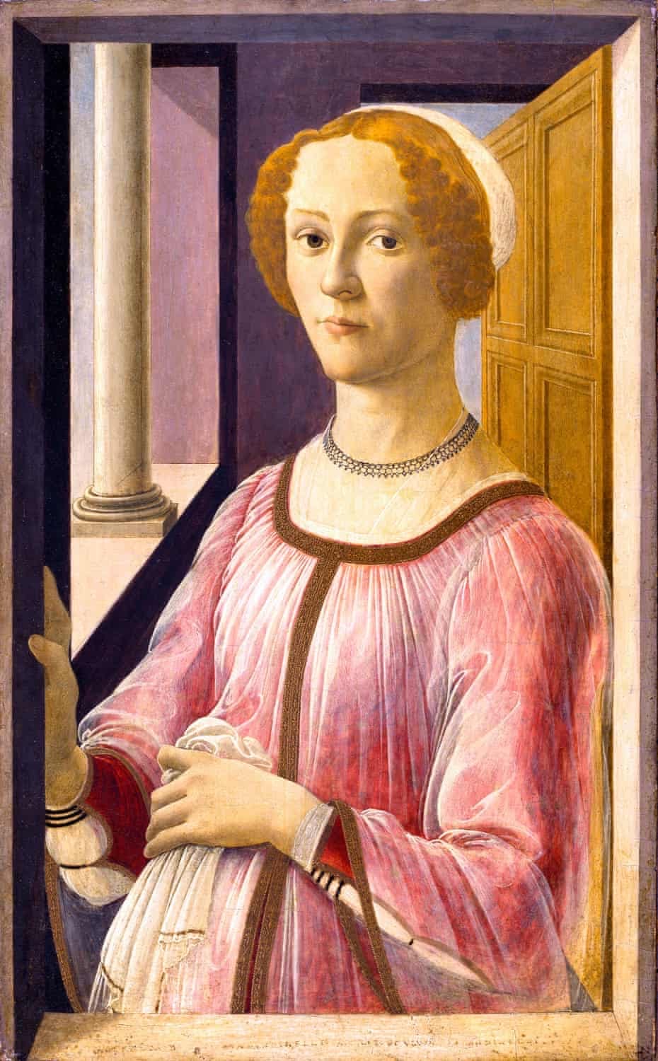 波提切利画中的窗边女子。