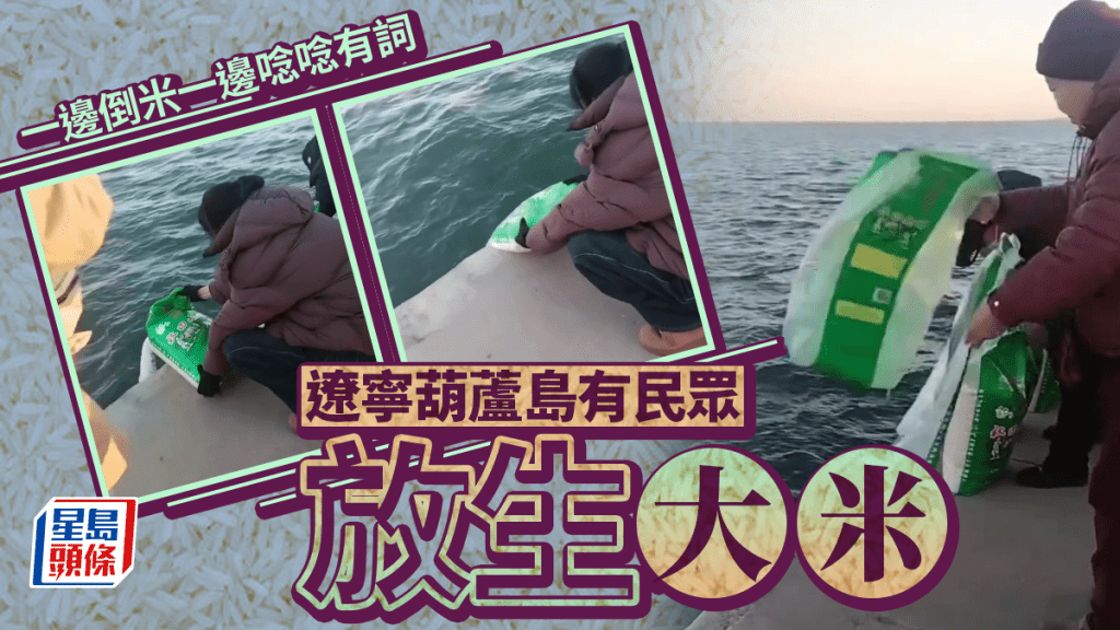 遼寧葫蘆島多人海邊「放生大米」  網民轟浪費糧食 ｜有片