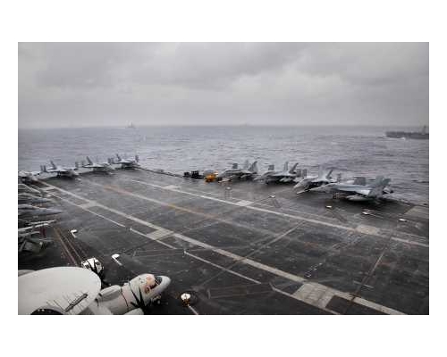 美國海軍核子動力航空母艦「尼米茲號」。AP