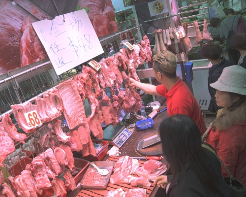 當局呼籲接觸豬隻或生豬肉時市民應該佩戴手套。資料圖片