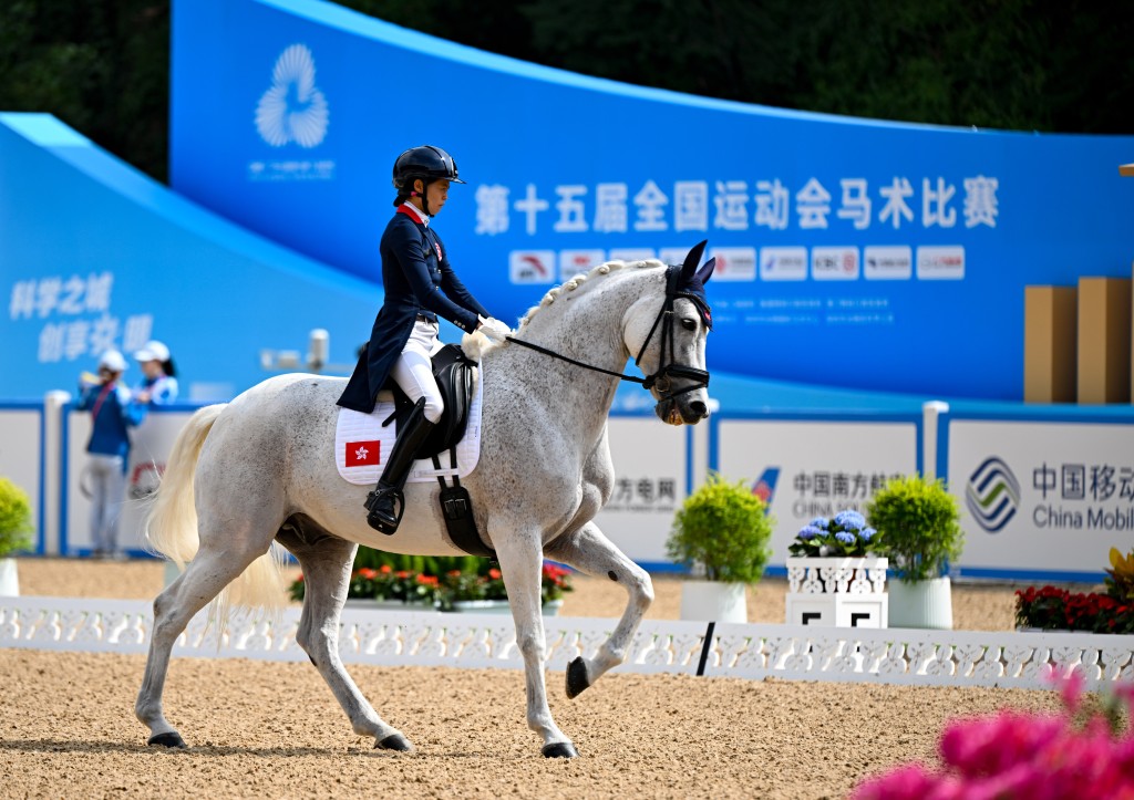 何苑欣於盛裝舞步個人賽得第7名。新華社