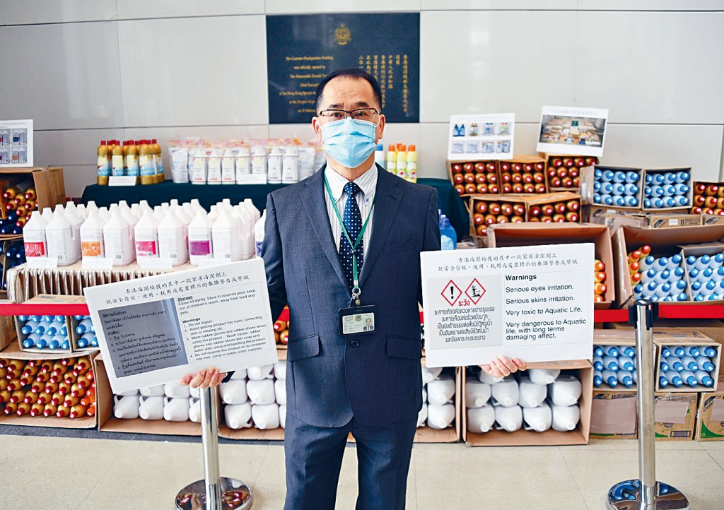 ■海關總貿易管制主任陳國雄，指違規產品僅附泰文或英文警告字句。